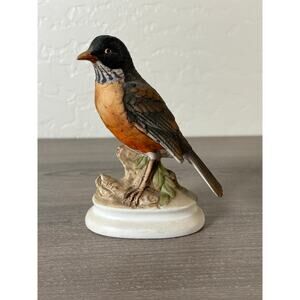 Vintage‎ Lefton China Robin Bird Figurine KW 395 Hand Painted Japan 6” Tall